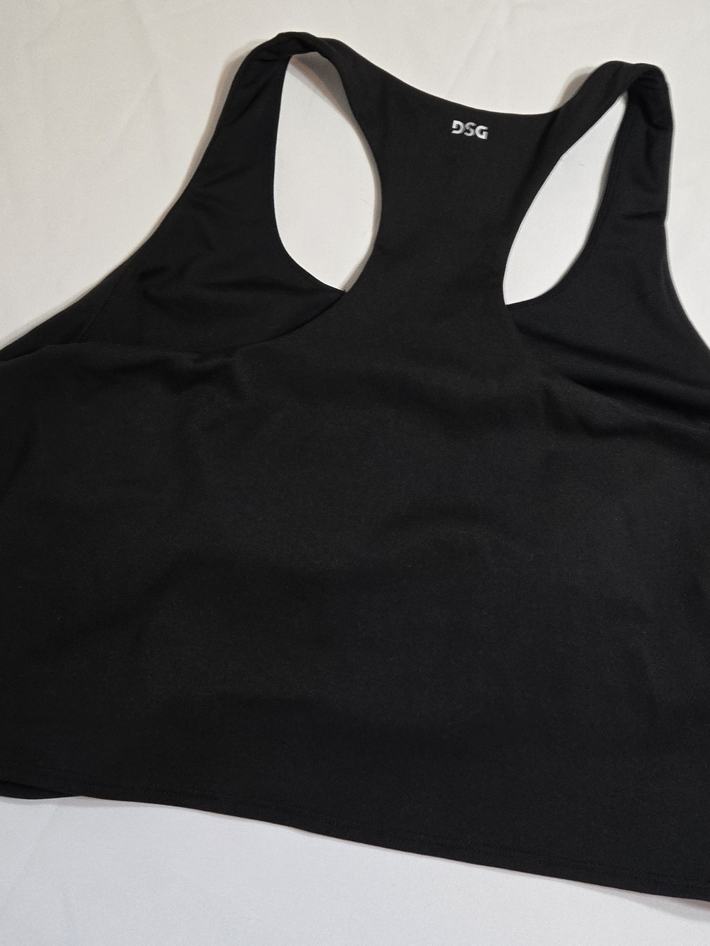 DSG Black Racerback Crop Tank Top Sz L - Picture 2 of 5